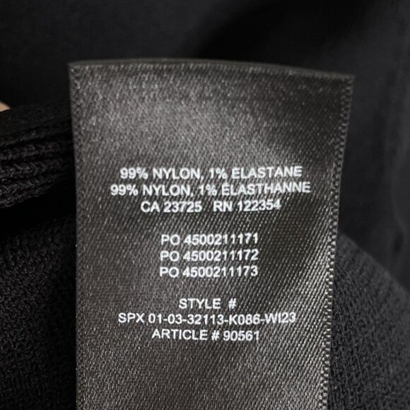 Babaton Black Ribbed Scoop Neck Long Sleeve Crop Top, L - Picture 8 of 8